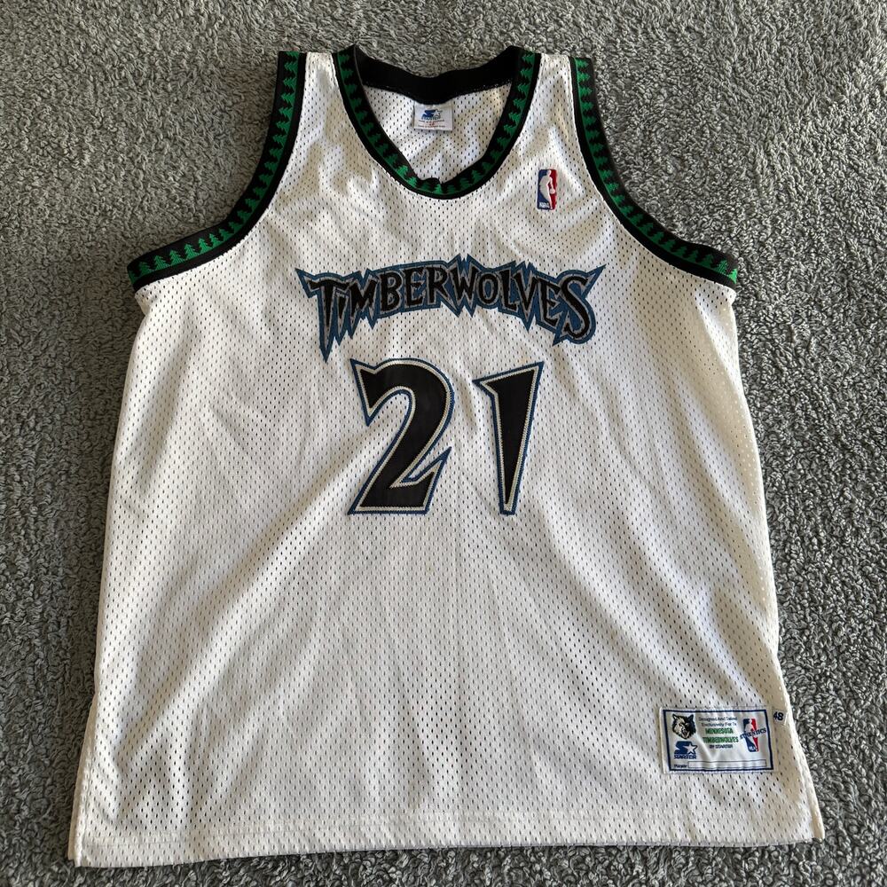 100% Authentic Starter 1997 Kevin Garnett NBA Minnesota Timberwolve Jersey 48 XL